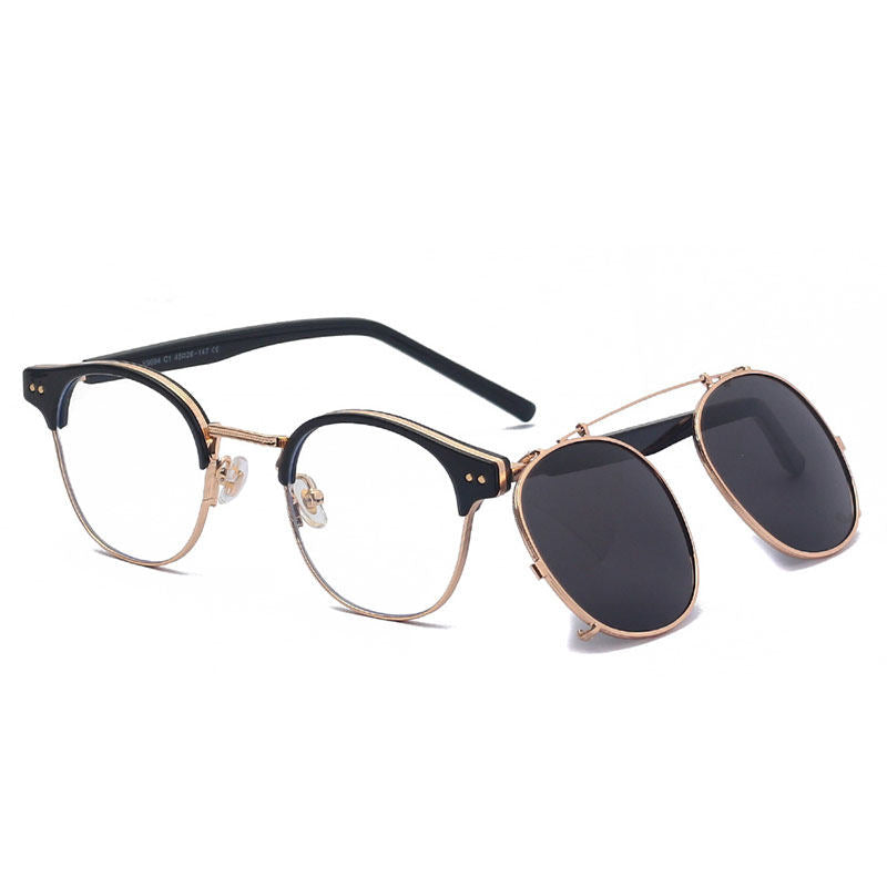 Retro Magnetic Clip-On Polarized Sunglasses for Prescription Glasses