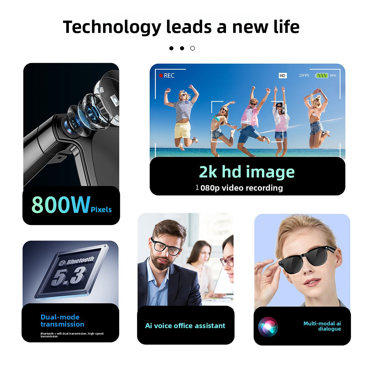 Smart Glasses with HD Video and Bluetooth