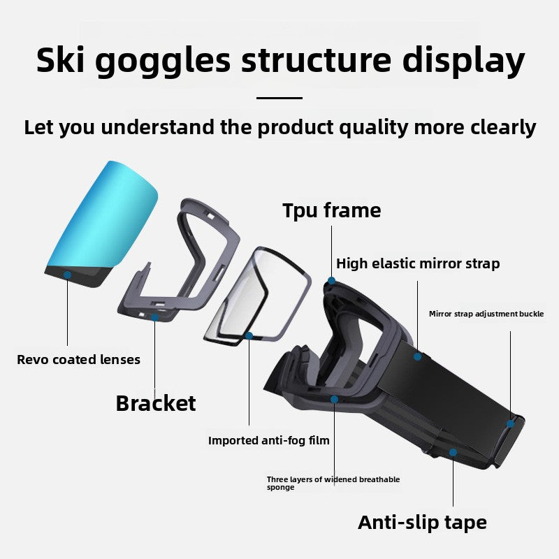 Magnetic Anti-Fog Ski Goggles with UV Protection