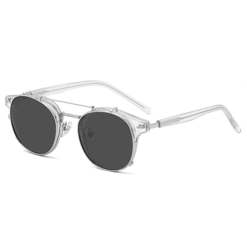 Retro Magnetic Clip-On Polarized Sunglasses for Prescription Glasses