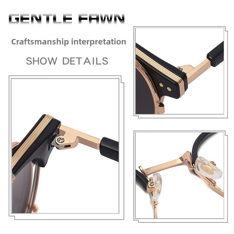 Retro Magnetic Clip-On Polarized Sunglasses for Prescription Glasses